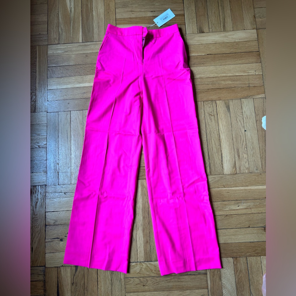 Argent High-Rise Wide-Leg Pants in Hot Pink